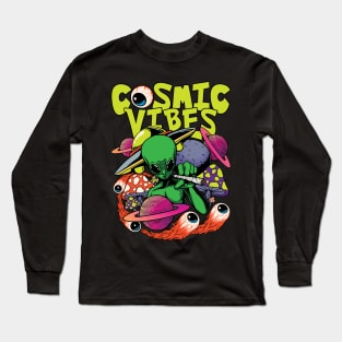 Alien Cosmic Vibes Long Sleeve T-Shirt